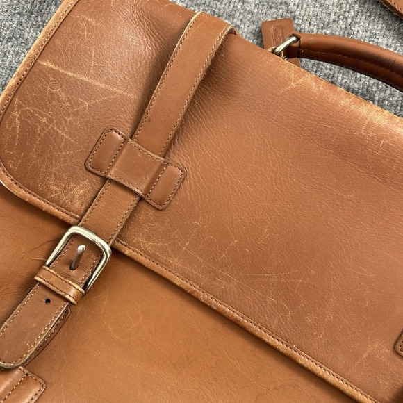 Authentic Vintage Coach Madison 5325 London Tan Leather Briefcase Laptop - Picture 3 of 11